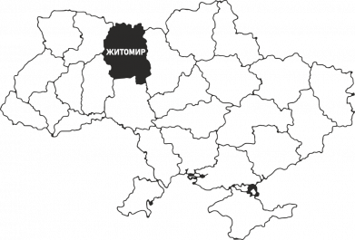 Житомир на мапі України