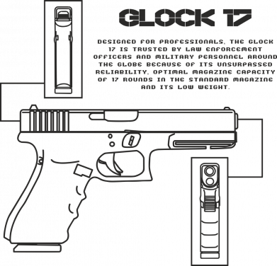 Принт Туристический коврик GLOCK 17, Фото № 2 - FATLINE