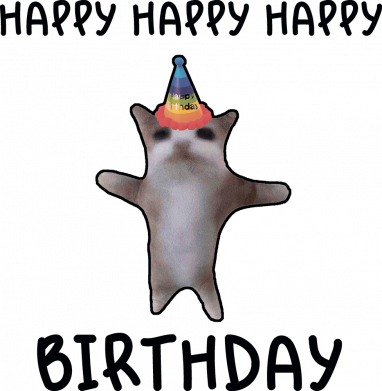 Принт Шеврон щит Happy Birthday Кіт, Фото № 2 - FATLINE