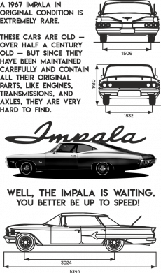 Кружка 320ml 1967 Chevrolet Impala 2