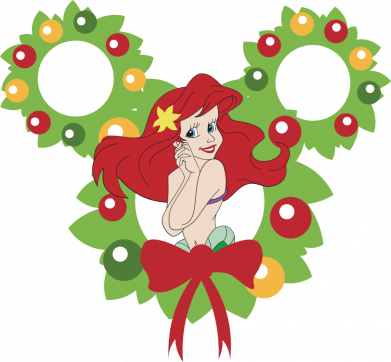 Принт Шеврон закруглений прямокутний Різдвяна Русалонька Аріель, Фото № 2 - FATLINE