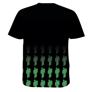 Чоловіча 3D футболка Billie Eilish and green background 2