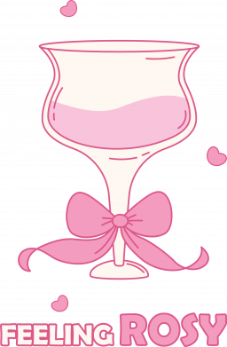 Чувства в розовым бокале с бантом