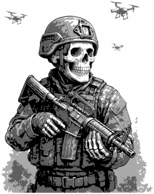 Сумка-бананка Воин скелет 2