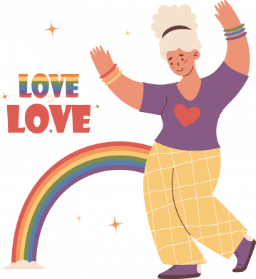 Жіночі труси Love is Love. Танцююча жінка з веселкою 2