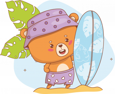 Серфинг и медвежонок