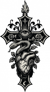 Мужская футболка Stedman мистический готический крест 2