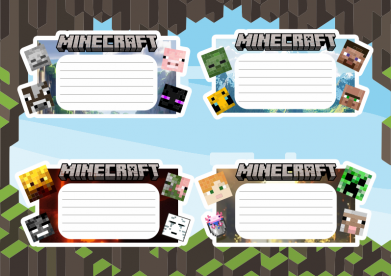 Minecraft notebook stickers