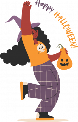 Halloween Счастливая афро-американка женщина