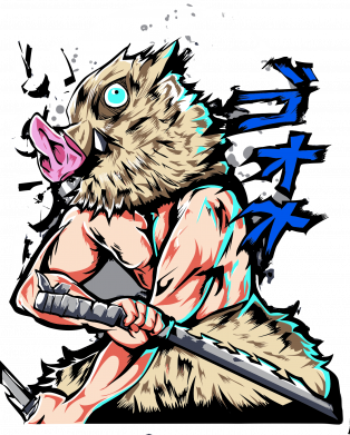 Женская футболка Hashibira Inosuke demon slayer 2