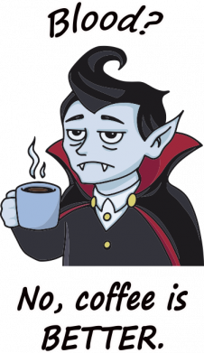 Мужская футболка Stedman Вампир и кофе 2