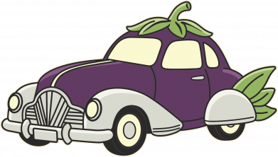 Женская футболка Баклажан-автомобиль 2