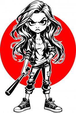 Женская футболка Девушка с битой 2
