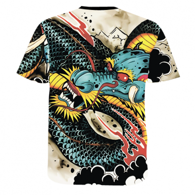 Чоловіча 3D футболка Cyberpunk 2077 Dragon 2