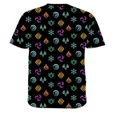 Мужская 3D футболка Genshin Impact Elements 2