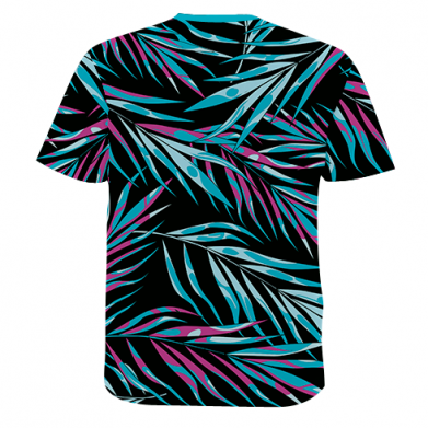 Мужская 3D футболка Neon Palm Leaves 2