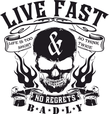 Кружка 320ml Live Fast and No Regrets Badly 2