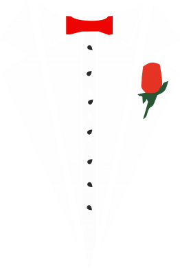 Смокинг с бабочкой и розой