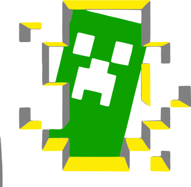 Шеврон круглый Minecraft 3D 2