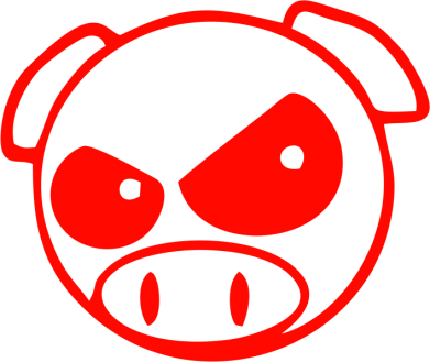 Шеврон прямокутний Зла свинка 2