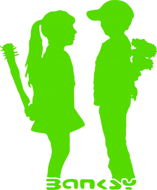 Женская футболка Пара Bancsy 2