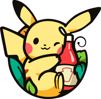 Принт Шеврон щит Pikachu with ketchup, Фото № 2 - FATLINE