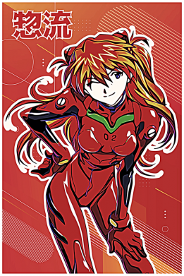 Мужская футболка Stedman Evangelion Asuka Аска 2