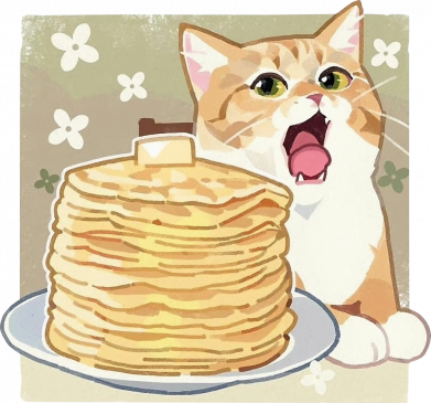 Кружка двухцветная 320ml Завтрак с котом 2