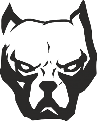 Шеврон прямоугольный Морда питбуль 2