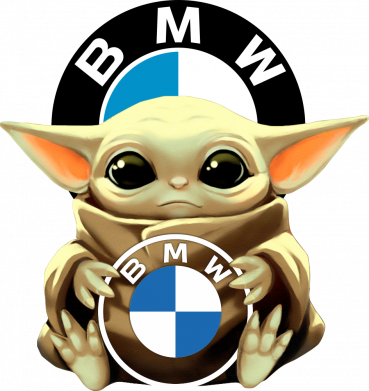 Принт Кухоль з силіконовим дном Baby yoda bmw, Фото № 2 - FatLine