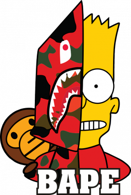 Принт Тарілка Bart Simpson and Bape, Фото № 2 - FATLINE