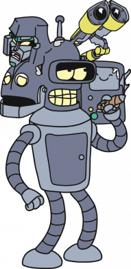 Принт Коврик для мыши Bender and the heads of robots, Фото № 2 - FATLINE