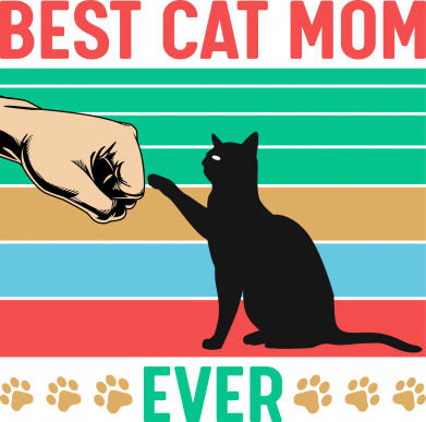 Футболка оверсайз FATLINE Best cat mom ever 2