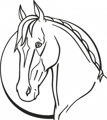 Шеврон круглый Portrait Horse outline 2