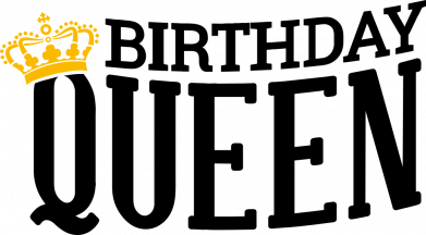 Флаг Birthday queen and crown yellow 2