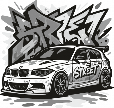 Детская худи bmw 1 series e87 стрит-арт 2