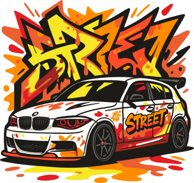 Чехол из раздела Автомобилистам bmw 1 series e87 стрит-арт для Oppo A55 5G 2