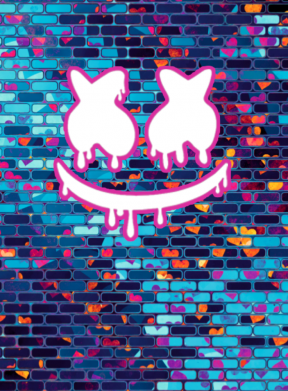 Принт Чехол для Samsung A8 2018 Marshmello logo and color background, Фото № 1 - FatLine