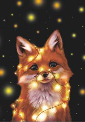 Принт Стікер Fox And Christmas Lights, Фото № 2 - FATLINE