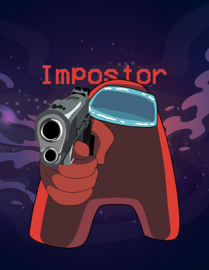 Чехол из раздела Among Us Red With A Gun для Apple iPhone 13 2