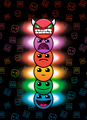 Принт Чохол для Samsung A10s Geometry Dash Levels, Фото № 2 - FATLINE