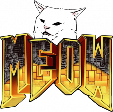 Принт Чоловіча футболка Gildan Doom меов cat, Фото № 2 - FATLINE