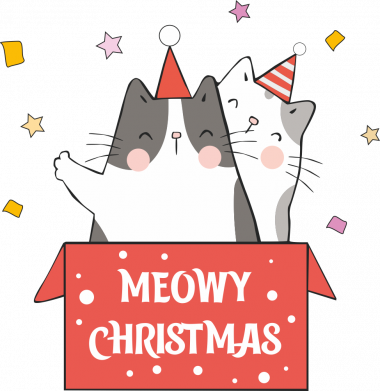 Принт Кружка-хамелеон Meowy Christmas ( present box ), Фото № 2 - FATLINE
