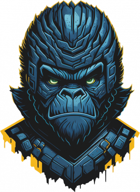 Шеврон круглый Горилла зверобот-трансформер 2