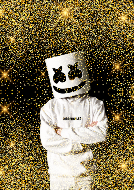 Принт Чохол для Xiaomi Redmi Note 10 4G/10s Marshmello Dj and gold, Фото № 2 - FATLINE