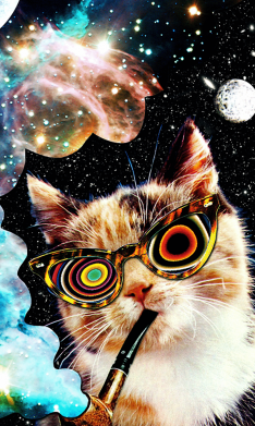 Принт Прапор The cat smokes a pipe, Фото № 2 - FATLINE