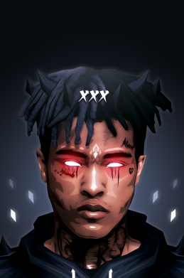 Принт Чехол для Xiaomi Redmi Note 10 Pro XXXTentacion with luminous eyes, Фото № 2 - FATLINE