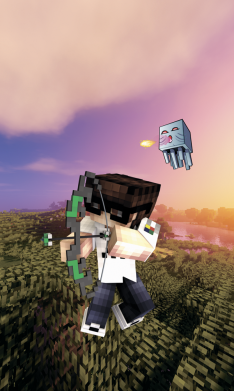 Стикер Minecraft sunset 2