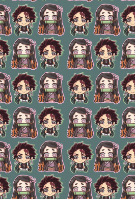 Стикер Cute Tanjiro with Nezuko 2
