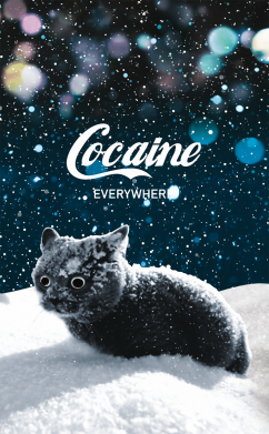 Чехол из раздела Зима Кот в снегу - кокаин для Samsung A35 5G 2